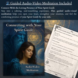 Personalized Spirit Guide Connection, Soul reading with custom spirit guide illustration, guided meditation audio, and energy attunement tools to enhance your intuition and divine communication.