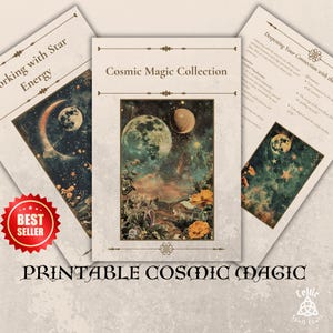 Printable Cosmic Magic Collection - 11 Pages for Your Book of Shadows - Star Energy, Planetary Magic | Instant PDF Download