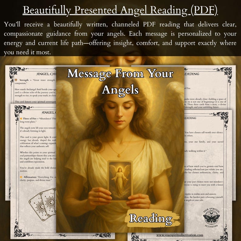 Archangel reading with angel cards, channeled guidance from Archangel Michael and Archangel Raphael, spiritual PDF reading