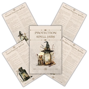 Protection Spell Jar Pages for Your Book of Shadows or Grimoire | Magic spells | Instant PDF Download | 10 Printable Pages