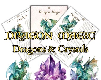 Dragons & Crystals - Printable Book Of Shadows Pages - Instant Download PDF - Dragon Guide