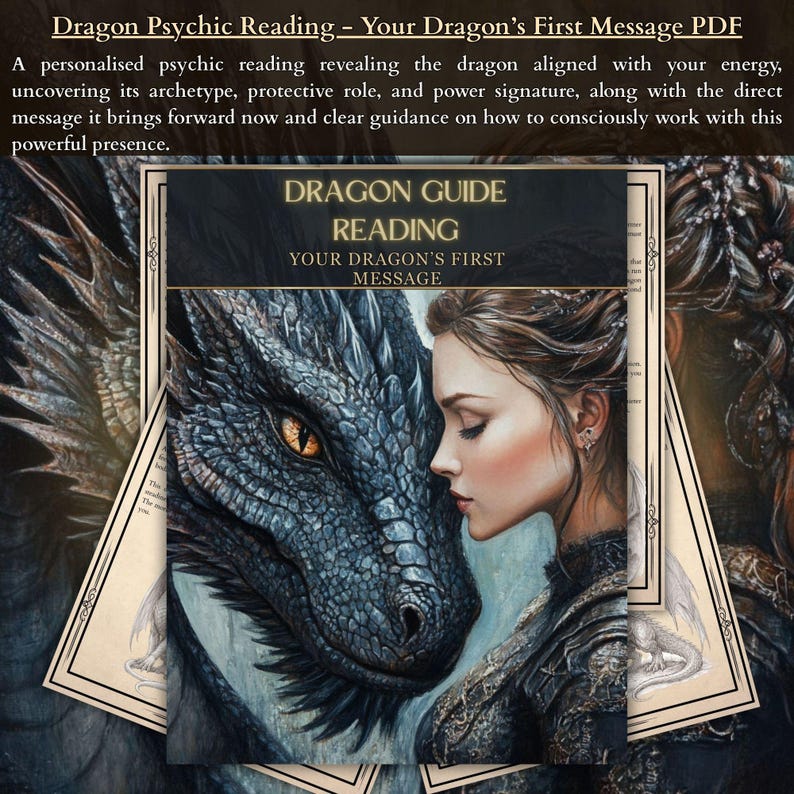 Personalised Dragon Reading and Spirit Guide message identifying your guardian dragon archetype, power signature, and intuitive psychic insight.