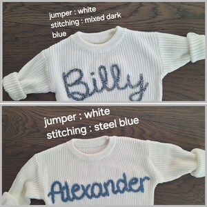 Personalised Embroidered Baby Sweatshirt baby name Jumper Custom Embroidery Personalised knit Sweatshirt baby name knit sweatshirt image 9