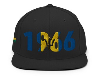 Boné Snapback inspirado na bandeira nacional da independência de Barbados