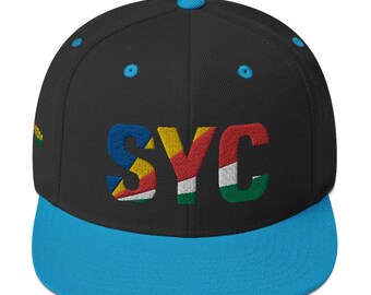 Boné Snapback inspirado na bandeira nacional das Seychelles