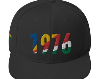 Boné Snapback com a Bandeira Nacional da Independência das Seychelles