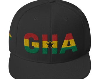 Boné Snapback inspirado na bandeira nacional de Gana