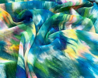 Digital Print Chiffon Fabric: Lightweight Sheer Material - 150cm Width