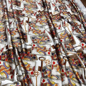 Digital Printed Silky Satin Fabric: Dressmaking & Craft Fabric - 150cm Width