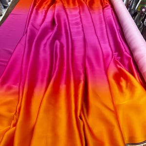 Ombre Silky Satin Fabric: Gradient Dressmaking Material, 59&quot; Wide