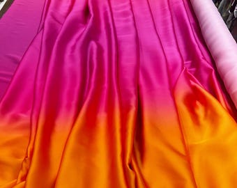 Ombre Silky Satin Fabric: Gradient Dressmaking Material, 59" Wide