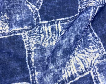 Blue Linen Fabric: Digital Print, DIY Apparel & Home Decor, 150cm Wide