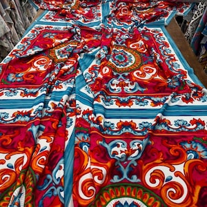 Digital Printed Silky Satin Fabric: Glossy Dressmaking Material, 150cm Wide