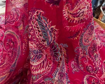 Digital Print Chiffon Fabric: Lightweight Sheer Material, 150cm Wide