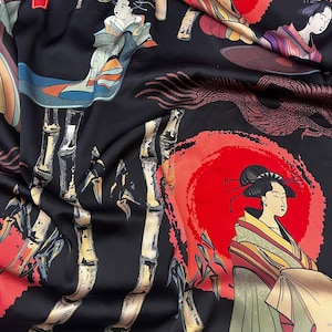 Digital Printed Silky Satin Fabric: Glossy Dressmaking Material