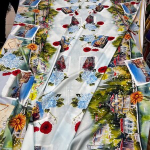 Floral Silky Satin Fabric: Glossy Dressmaking Material, 1.64 Yards