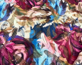 Jacquard Chiffon Fabric: Lightweight Sheer Material for Sewing - 150cm Width