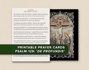 De Profundis Psalm 129 Prayer Card · Catholic Lenten Devotion (Digital Download PDF)