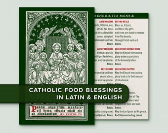 Catholic Meal Prayer Card: Latin & English (Digital Download PDF)
