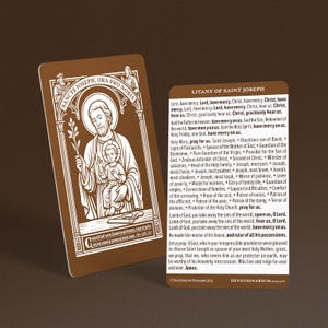 Litany of Saint Joseph · Litaniæ Sancti Ioseph · Printable Traditional Catholic Prayer Card · Latin/English · Digital Download PDF File