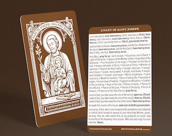 Litany of Saint Joseph Prayer Card: Latin & English (Digital Download)