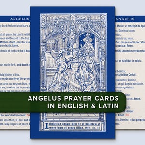 Angelusgebed · Angelus Domini · Afdrukbare traditionele katholieke gebedskaart · Latijn/Engels · Digitaal pdf-downloadbestand