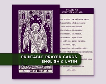 Saint Michael Prayer Card: Latin English Printable (Digital Download)