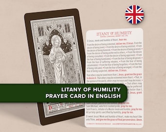 Litany of Humility · Printable Traditional Catholic Prayer Card · English · Digital Download PDF File