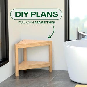 Planos de mesa esquinera de cedro: Taburete de ducha bohemio fácil, proyecto de carpintería para principiantes (Descargar PDF)