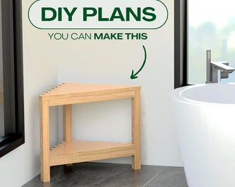 Cedar Corner Table DIY Plans: Easy Boho Shower Stool, Beginner Woodworking Project (PDF Download)