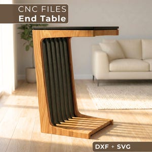 CNC Router End Table Plan: Plywood Side Table, Flat Pack Furniture Cut Files