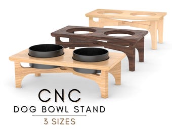 Elevated Dog Bowl Stand CNC Router Files: Retro Pet Furniture Build Plans and CNC Files (Digital Download, dxf, svg)