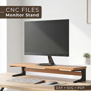 Monitorständer CNC-Fräserdateien - Home Office Desktop Organizer und Computer Riser (Dxf, SVG)