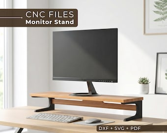 Archivos CNC - Soporte para monitor - Organizador de escritorio para oficina en casa y elevador de computadora (Dxf, Svg)