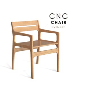 CNC Router Files Dining Chair, CNC Chair Plan, Accent Chair CNC Files, Digital Furniture Project, 18mm Plywood Woodworking Plan svg dxf pdf