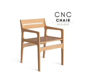 CNC Router Files Dining Chair, CNC Chair Plan, Accent Chair CNC Files, Digital Furniture Project, 18mm Plywood Woodworking Plan svg dxf pdf