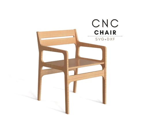 CNC Router Files Dining Chair, CNC Chair Plan, Accent Chair CNC Files, Digital Furniture Project, 18mm Plywood Woodworking Plan svg dxf pdf