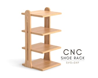 Archivos CNC para fresadora de madera: organizador de zapatos, planos de estantes para zapatos de entrada y archivos vectoriales para fresadora CNC (svg, dxf).