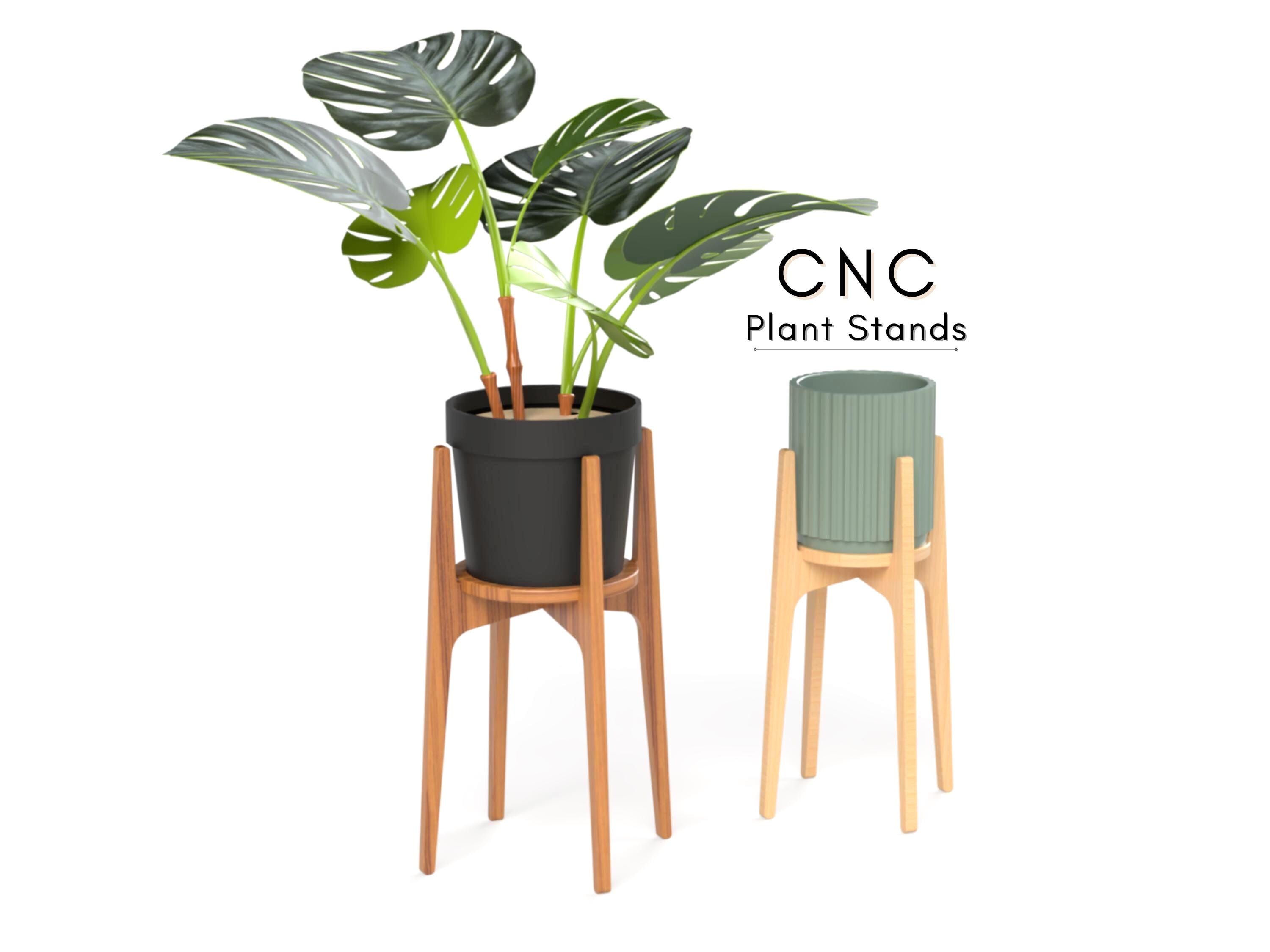 Plant Stand CNC Router Files, Wood Plant Holder Plans, DIY Flat