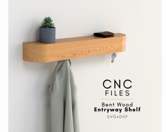 Rebee Vision Portachiavi Da Parete Con Organizer Posta - Rustico Con Ripiano E 7 Ganci - Legno Naturale 38 Cm