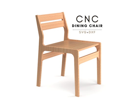 Dining Chair CNC Files, DIY Chair Plan, CNC Furniture Project, Digital Furniture Files, Wood Router Files svg, pdf, dxf template