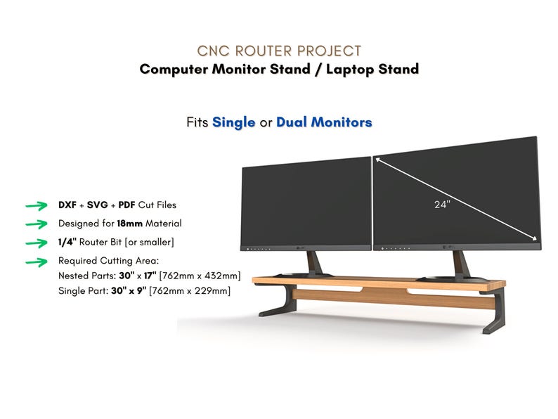 CNC Files - Monitor Stand - Home Office Desk Organizer and Computer ...