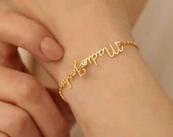 Pulsera con nombre personalizado, plata de ley 925, regalo para el Día de la Madre