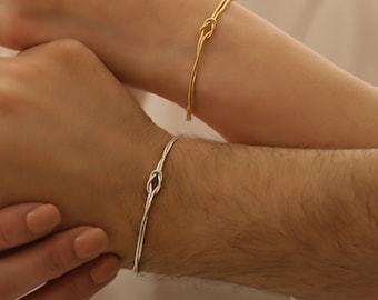 Ensemble de bracelets noeud d'amour personnalisé Symbole du noeud d'amour infini Bracelet personnalisé pour couple Cadeau pour couple Bracelet de fidélité Ensemble de bracelets unisexe