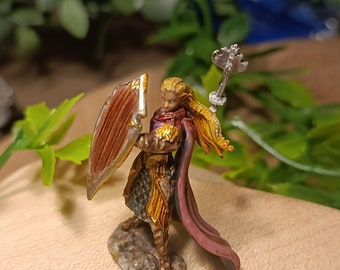 Painted Dungeons and Dragons Miniature Elf Cleric Fighter