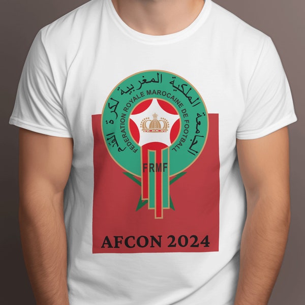 T-shirt Maroc AFCON 2024, Côte d'Ivoire, Coupe d'Afrique des nations, Lions, Supporter, Drogba, Jersey T-shirt classique unisexe à col rond