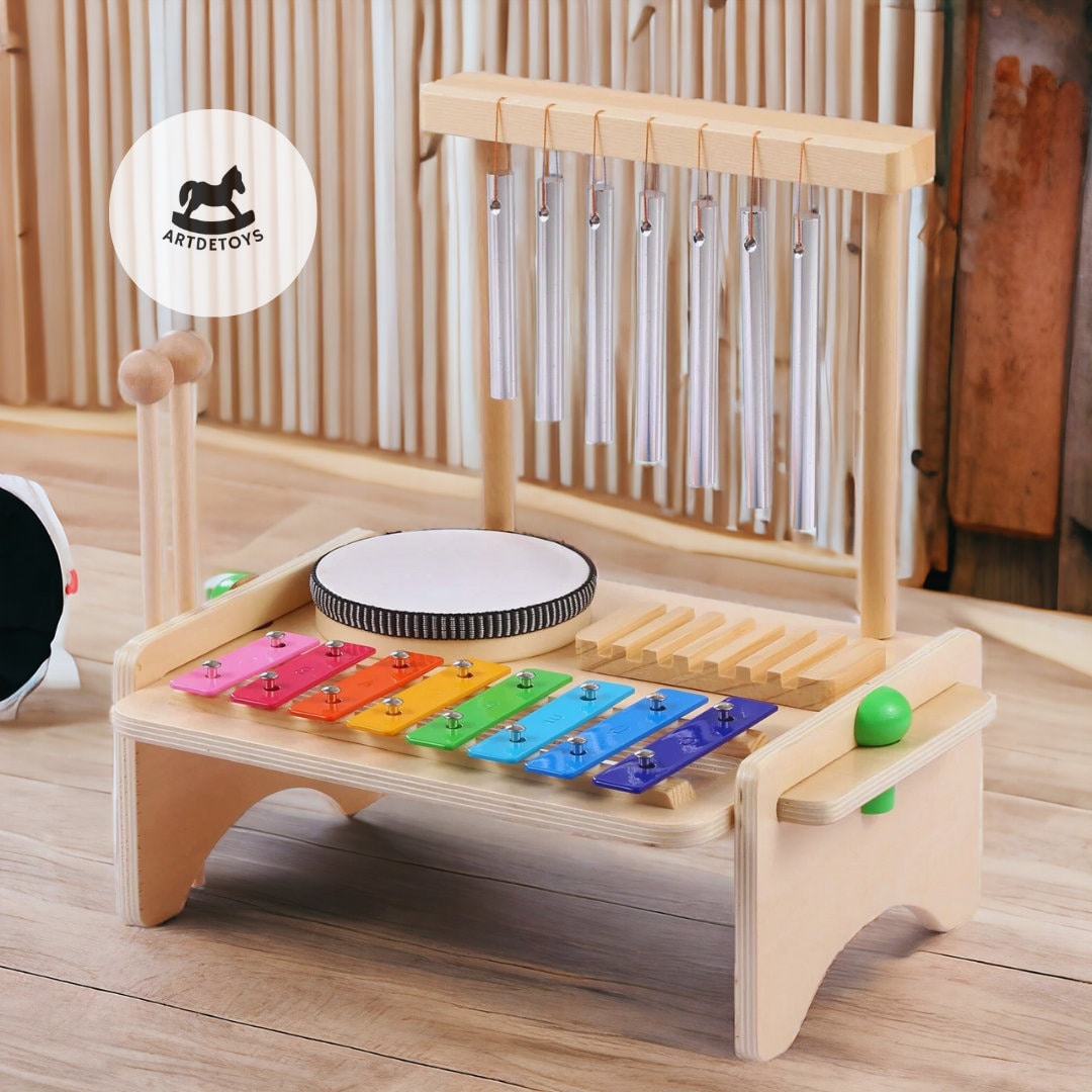 Juguetes Montessori de madera 6 en 1 para niños de 1+ año de edad juego de  golpe