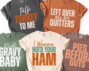 Funny Thanksgiving T-Shirt Designs Bundle | Holiday PNG, SVG, EPS (Digital Download)