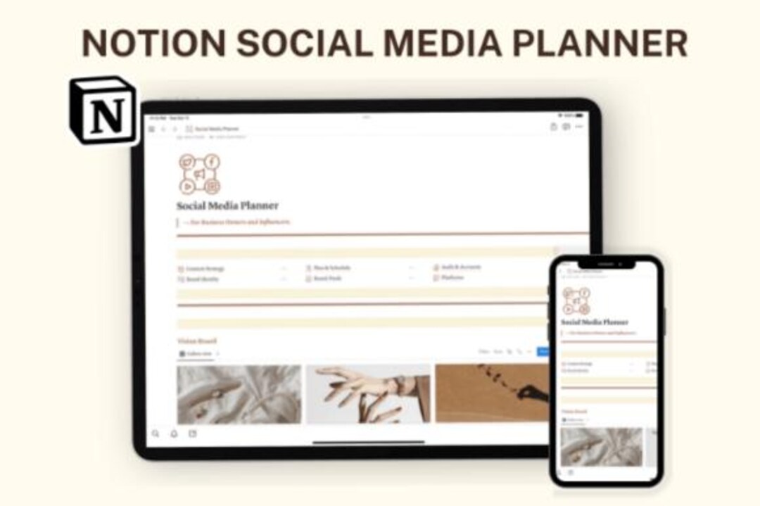 Notion Social Media Planner Template | Content Calendar & Strategy ...