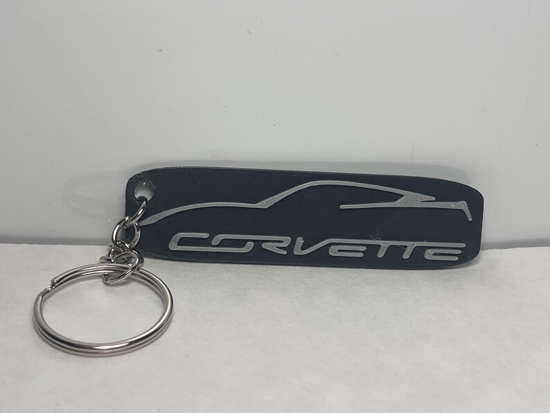 3D Printed Corvette Keychain Chevy car Accessory - Etsy